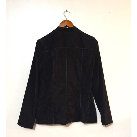 Studio I Womens Black Zip-Front Jacket W/ Pockets Size 14 - Picture 3 of 5